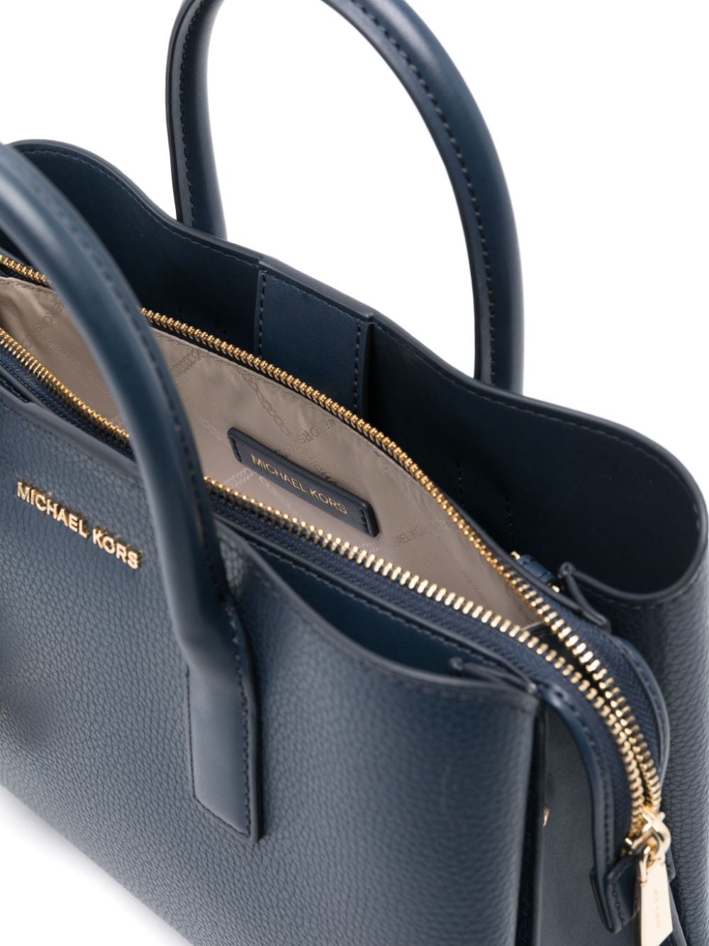 Shop Michael Kors Small Ruthie Leather Tote Bag In Blue