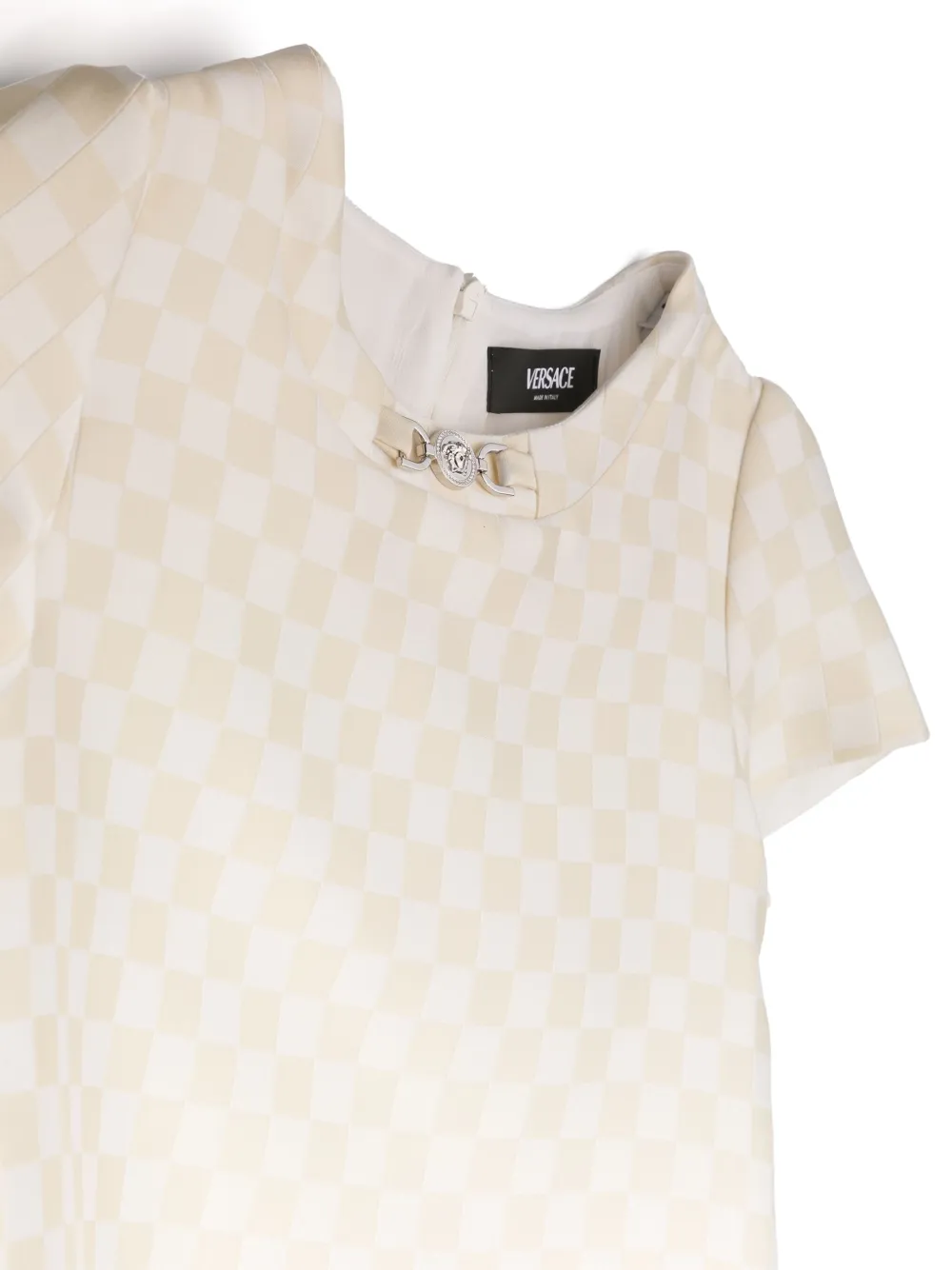 Versace Kids Satijnen shiftjurk Beige