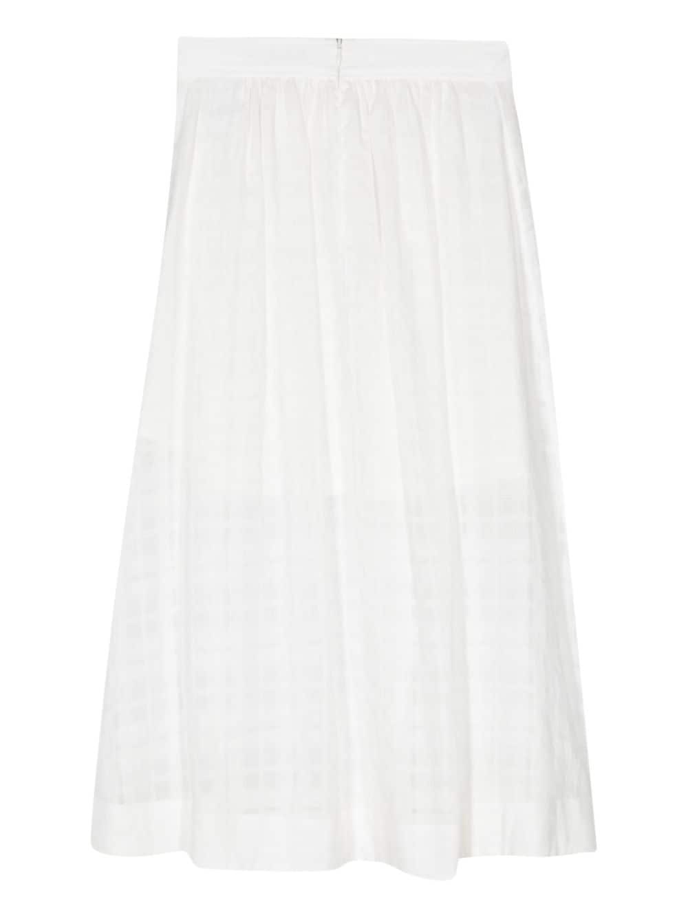 Shop Apc Check-pattern Pleated Midi Skirt In White