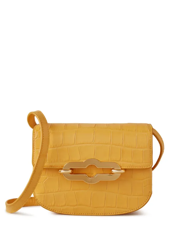 Yellow leather satchel sale