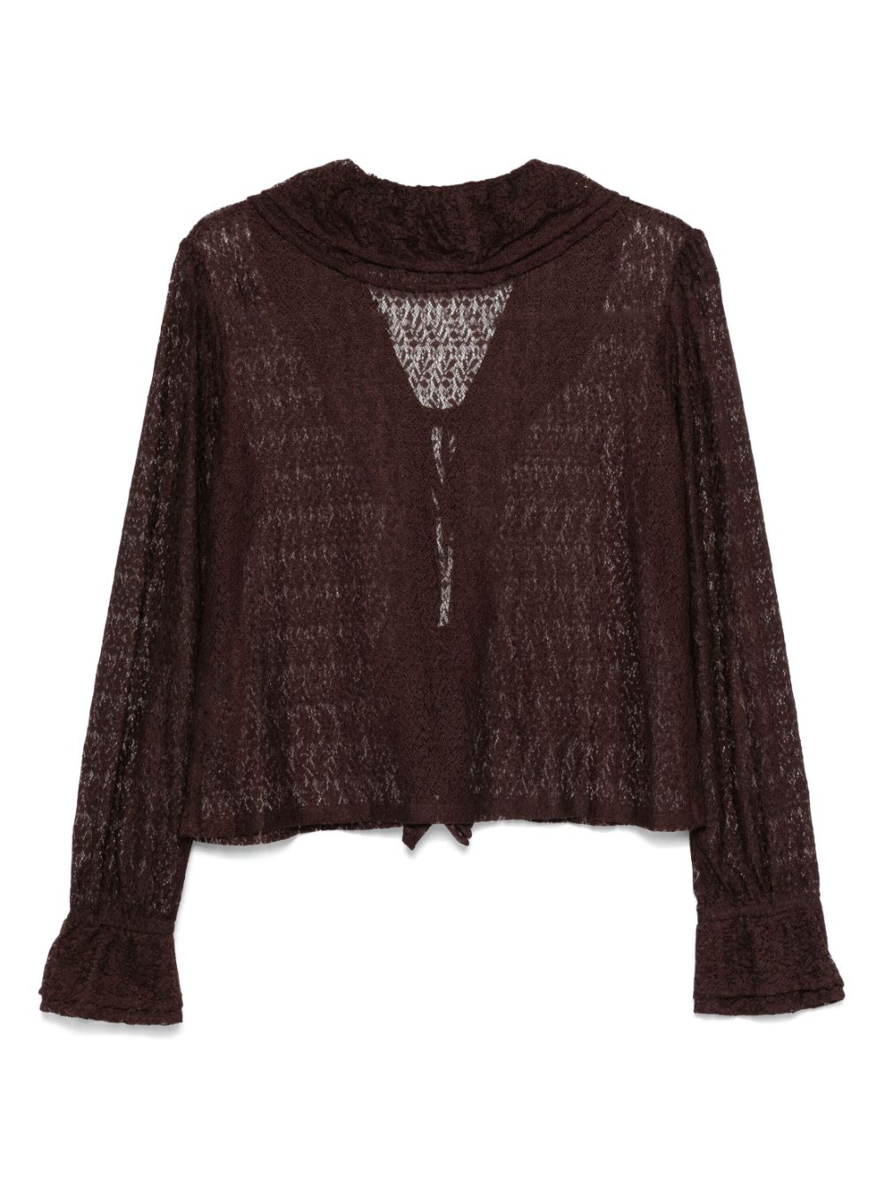 Shop Bode Lace Flounce Shirt In Brown