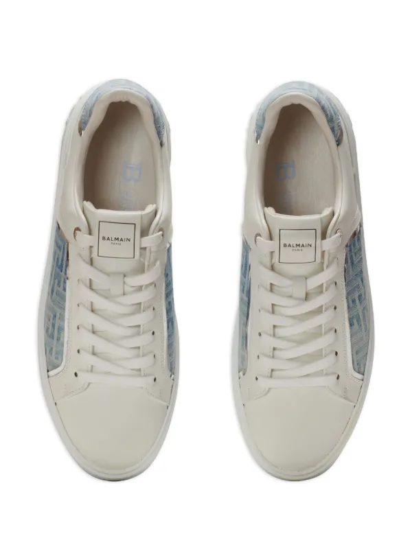 Balmain B-Court Leather Sneakers | White | FARFETCH CA