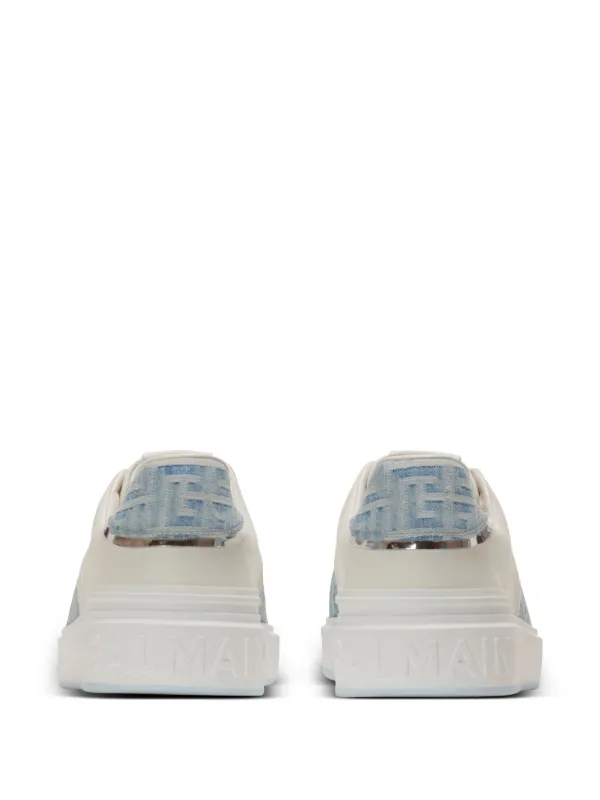 Balmain B-Court Leather Sneakers | White | FARFETCH CA
