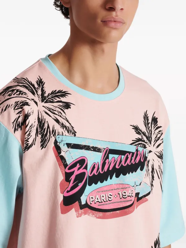 Balmain Miami プリント Tシャツ | ピンク | FARFETCH JP