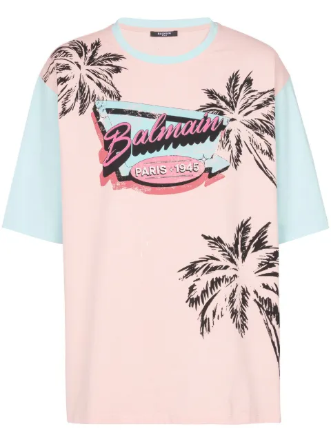 Balmain Miami-print cotton T-shirt