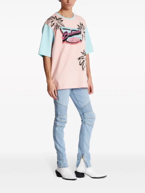 Balmain Miami プリント Tシャツ | ピンク | FARFETCH JP