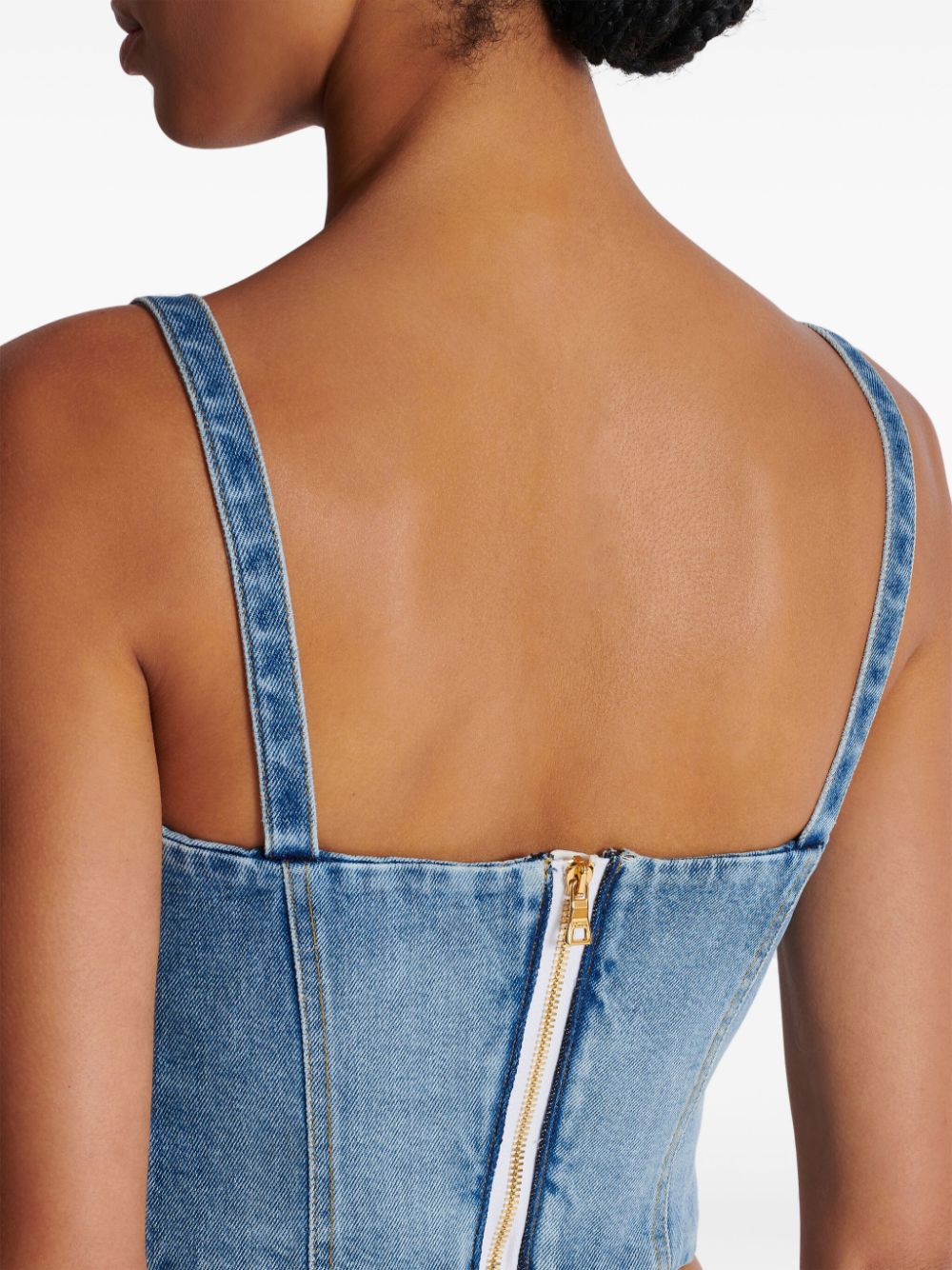 Affordable Balmain buttonned denim crop top Women