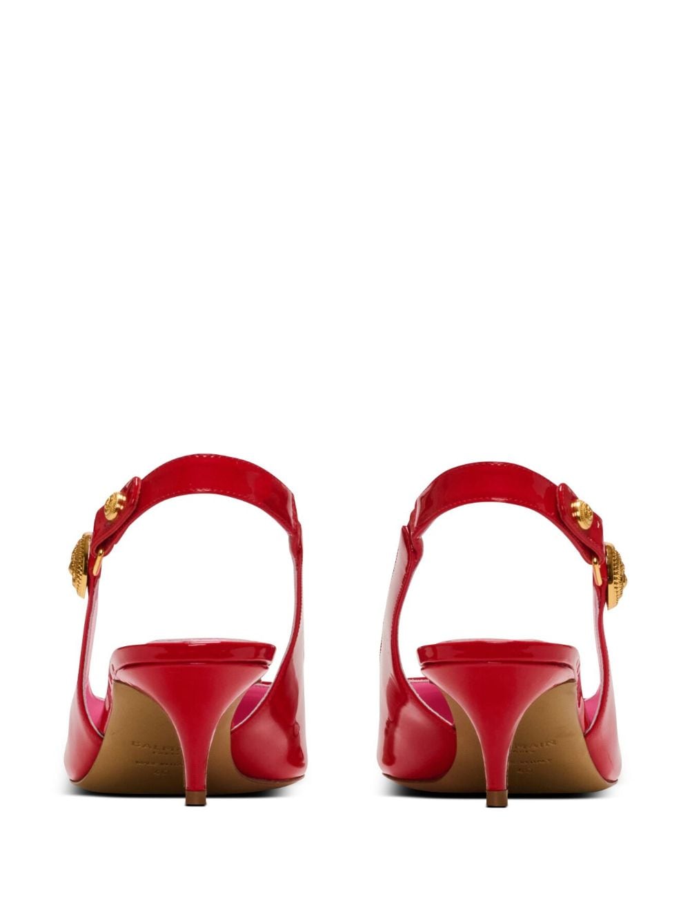 Shop Balmain Eva Patent Leather Slingback Pumps In Red