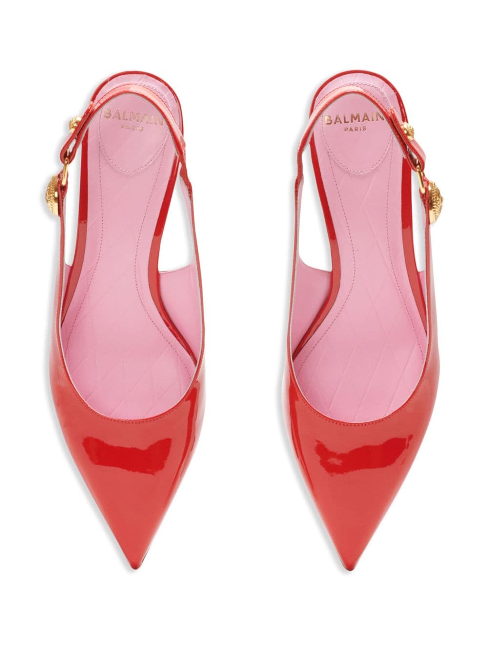 Shop Balmain Eva Patent Leather Slingback Pumps In Red