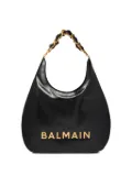 Balmain 1945 crinkled leather shoulder bag - Black
