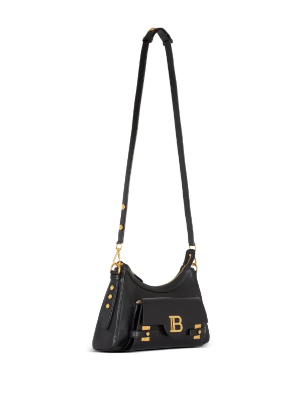 【関税＆送料込み】Balmain B-Buzz Hobo Bags Balmain B-Buzz Leather Shoulder Bag | Black | FARFETCH