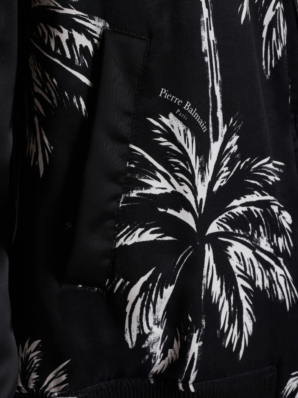 Balmain palm tree-print satin bomber jacket Men