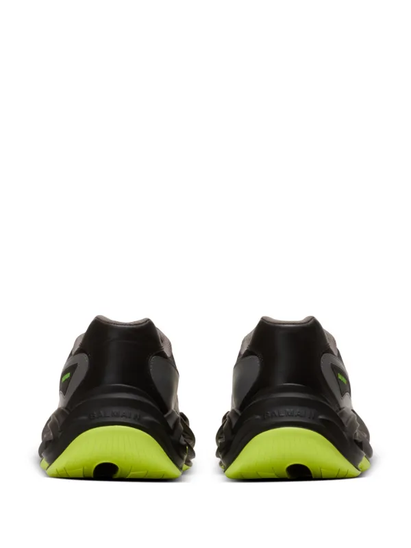 Balmain Run-Row Leather Sneakers | Black | FARFETCH