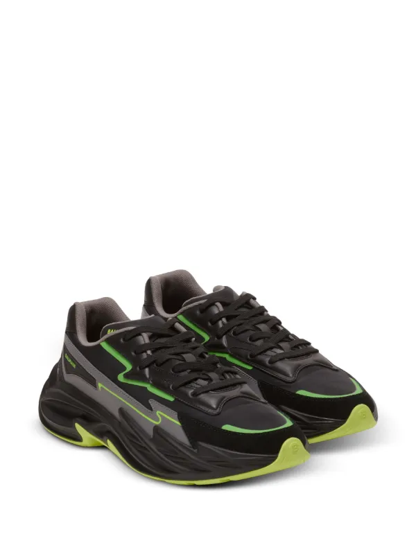 スニーカー Balmain Run-Row Sneaker Balmain Run-Row Leather Sneakers | Black | FARFETCH