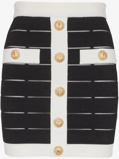 Balmain falda corta con detalle de botones