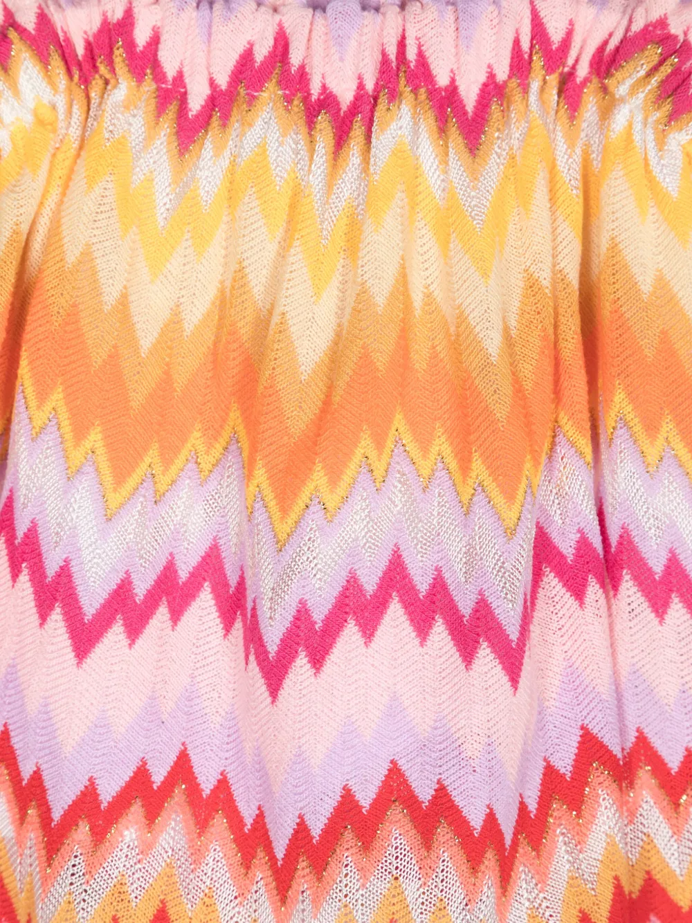Missoni Kids Top met zigzag patroon en vierkante hals Roze
