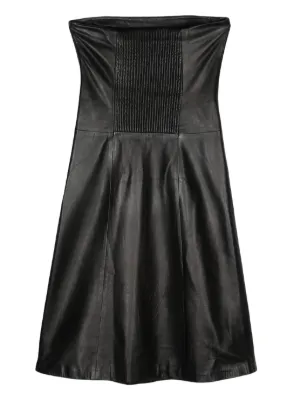 slim fit dress slacks Zara Black Faux Leather Mini Dress main image 0