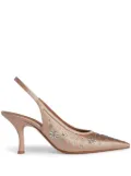 Malone Souliers Cameron 70mm crystal-embellished pointed pumps - Neutrals