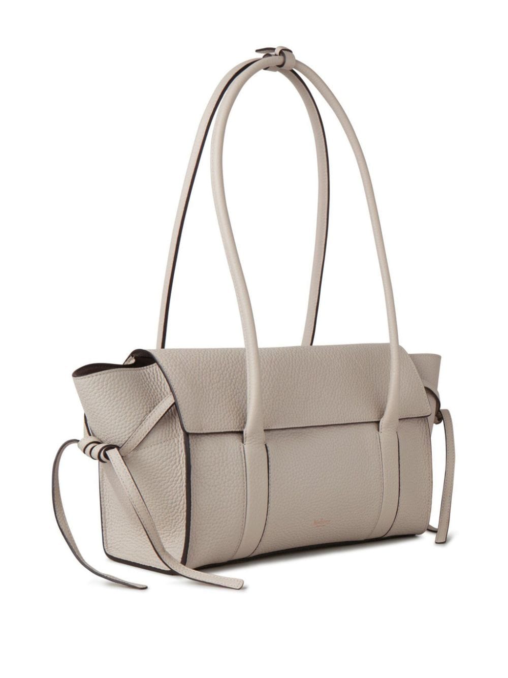 Shop Mulberry Small Soft Bayswater Leather Shoulder Bag In Grey
