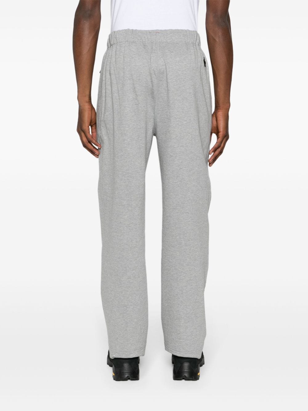 Shop Moncler Logo-lettering Cotton Track Pants In Grey