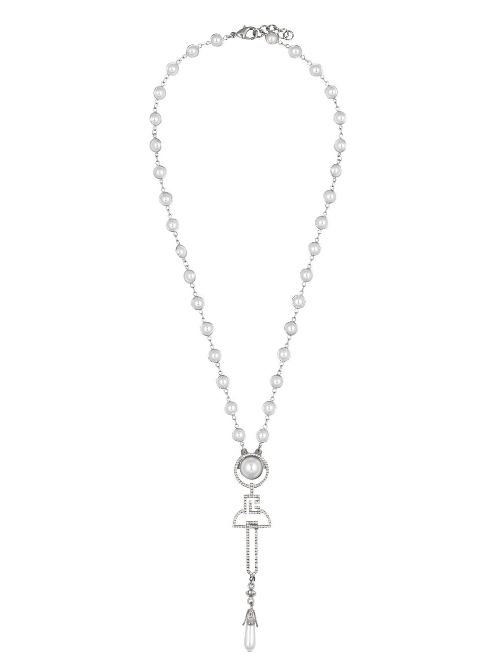 Balmain Art Deco Pearl Necklace In Grey