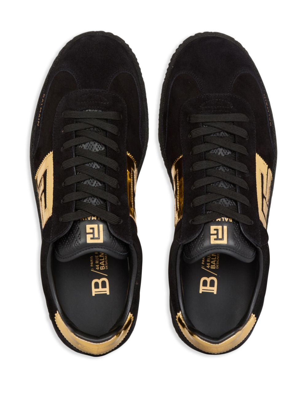 Affordable Balmain monogram-applique suede sneakers Men