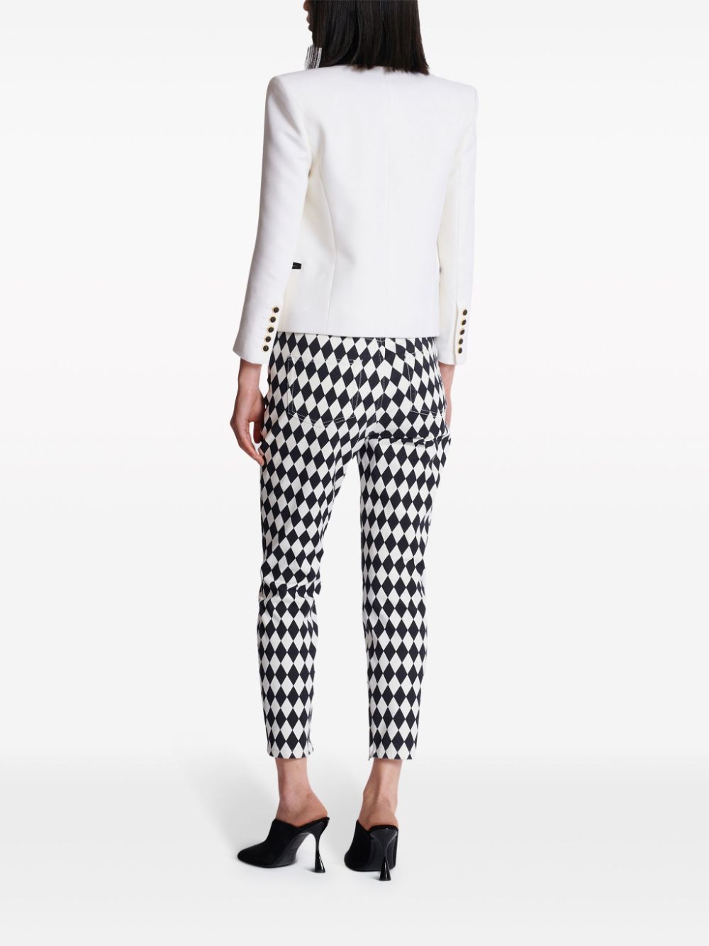 Shop Balmain Open-front Wool Blazer In White