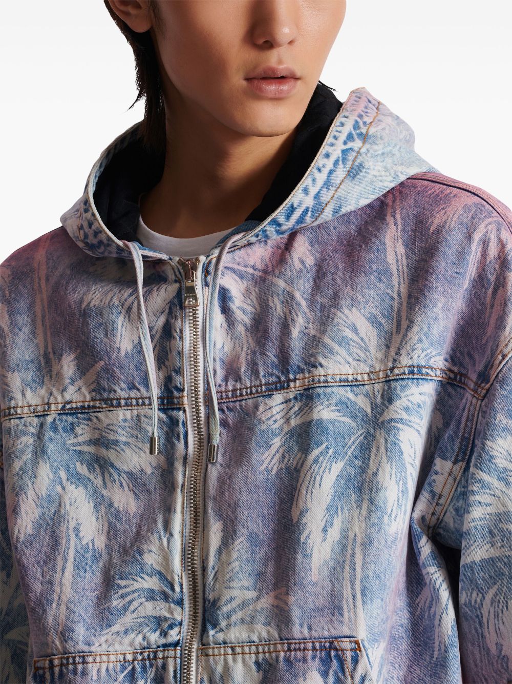 Balmain printed denim bomber jacket Men