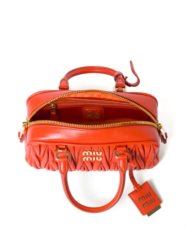 Miu Miu Arcadie Matelassé Leather Bag Orange FARFETCH ID
