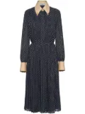 Prada polka-dot georgette dress - Blue