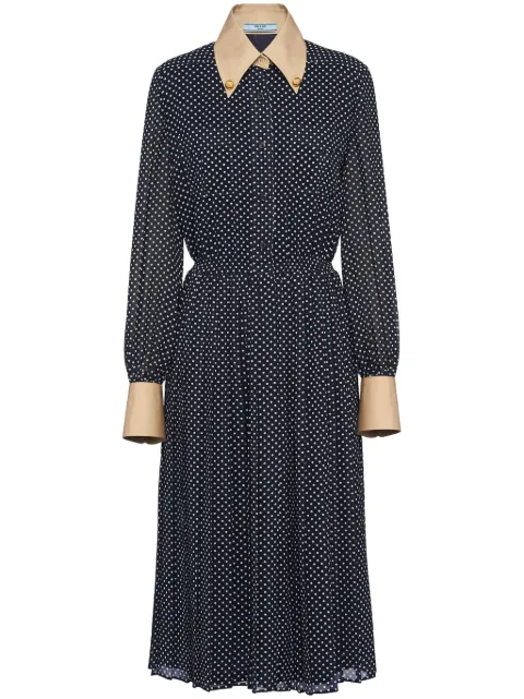 Prada polka-dot georgette dress