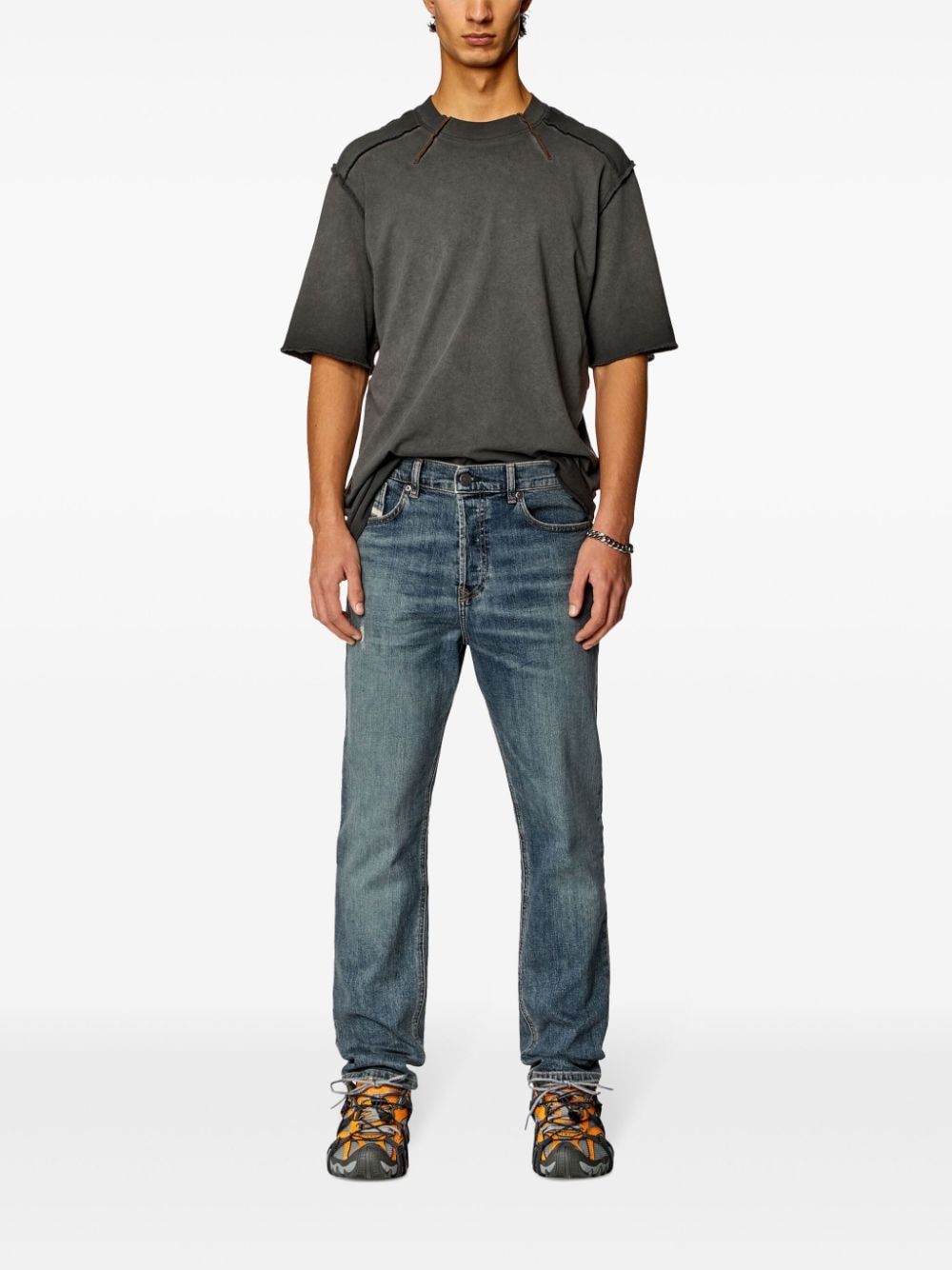 Shop Diesel D-finding Tapered Jeans In Blue
