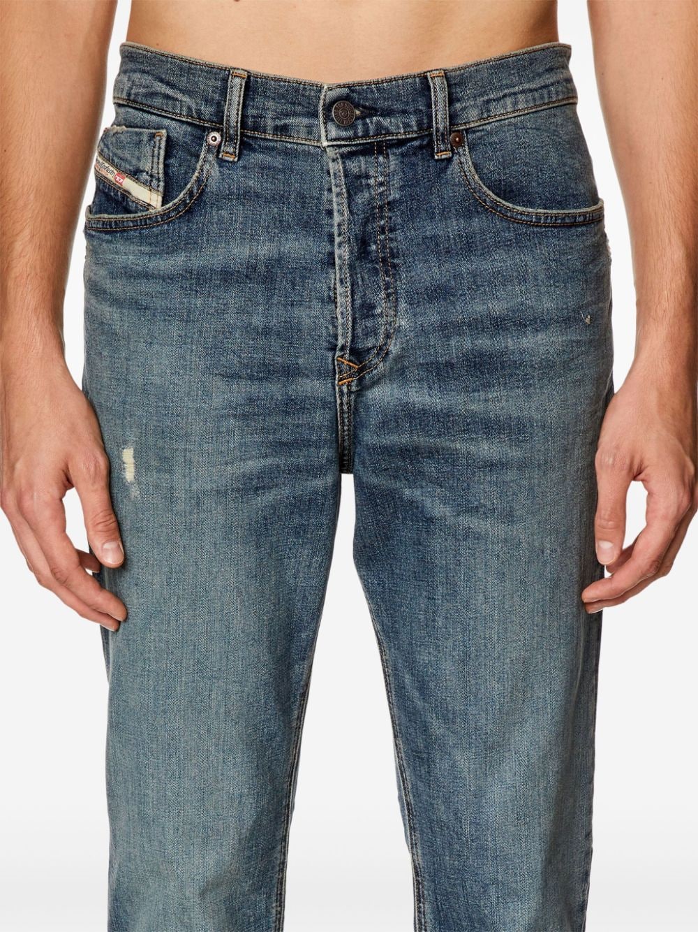 Shop Diesel D-finding Tapered Jeans In Blue