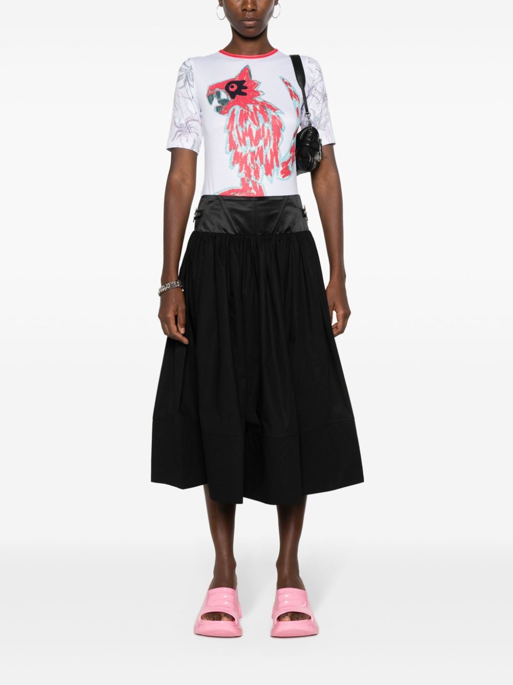Shop Chopova Lowena Foray Midi Skirt In Black