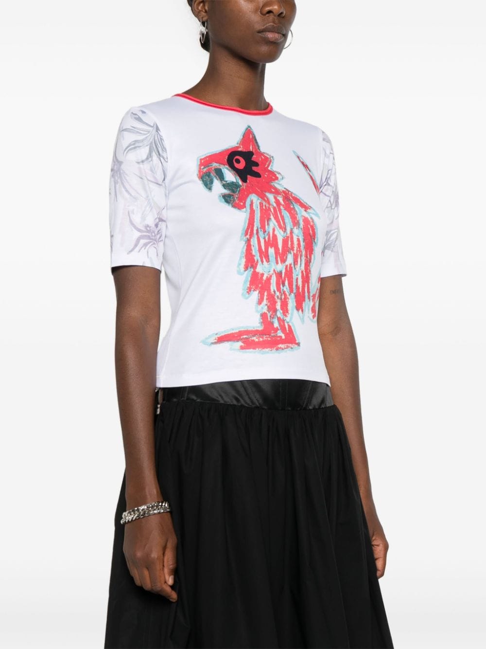 Shop Chopova Lowena Grumpy Dragon-print T-shirt In White