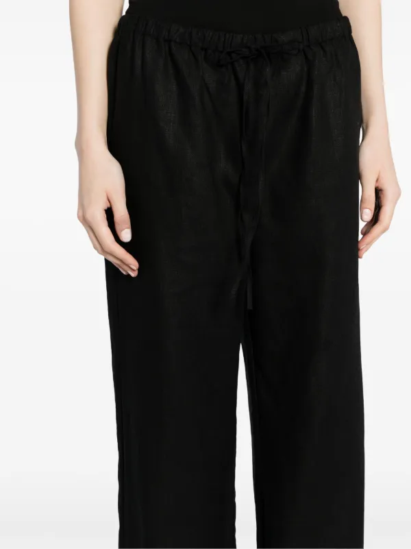 Reformation Olina Linen Trousers | Black | FARFETCH