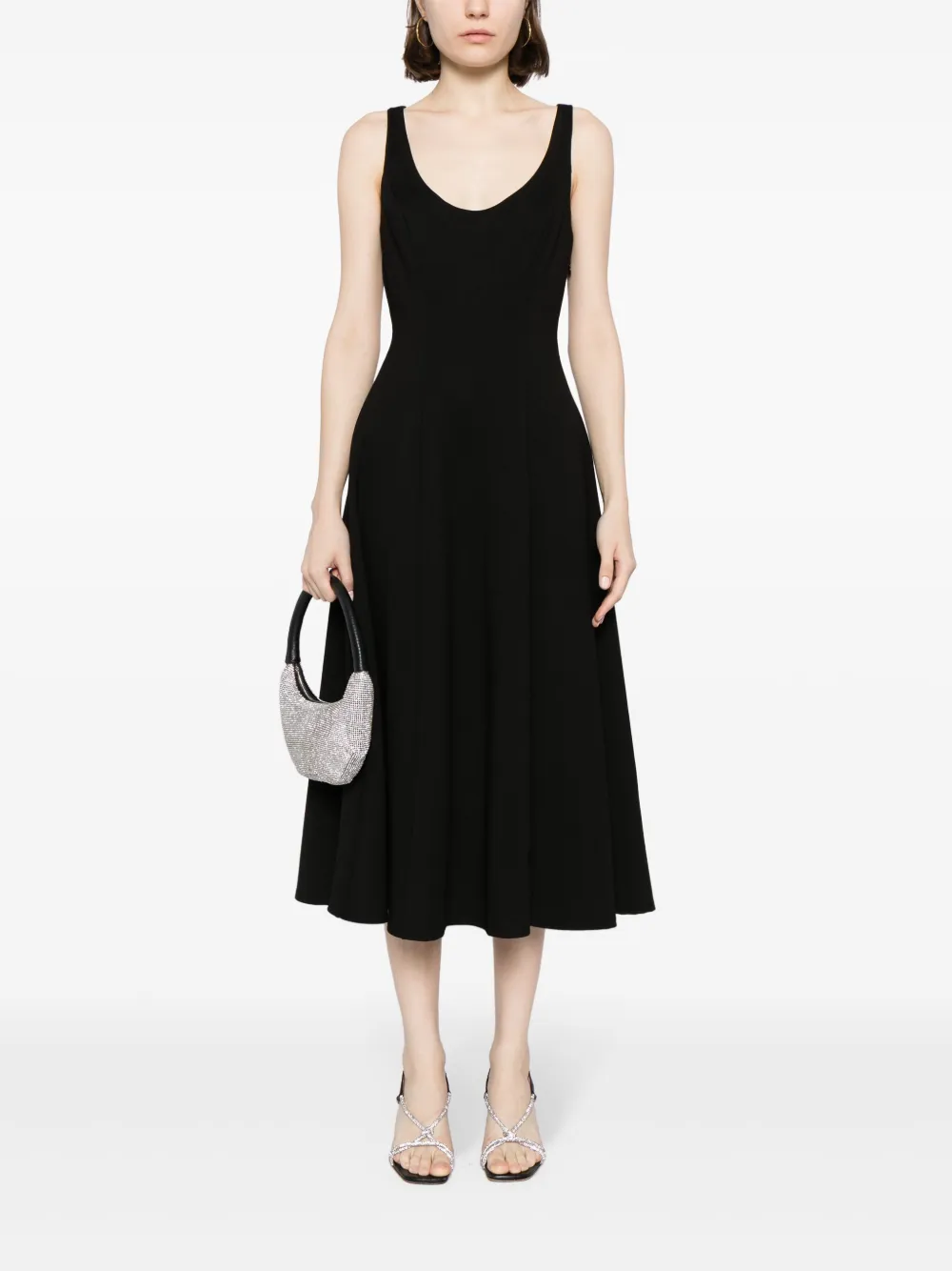 Shop Reformation Mikol A-line Midi Dress In Black