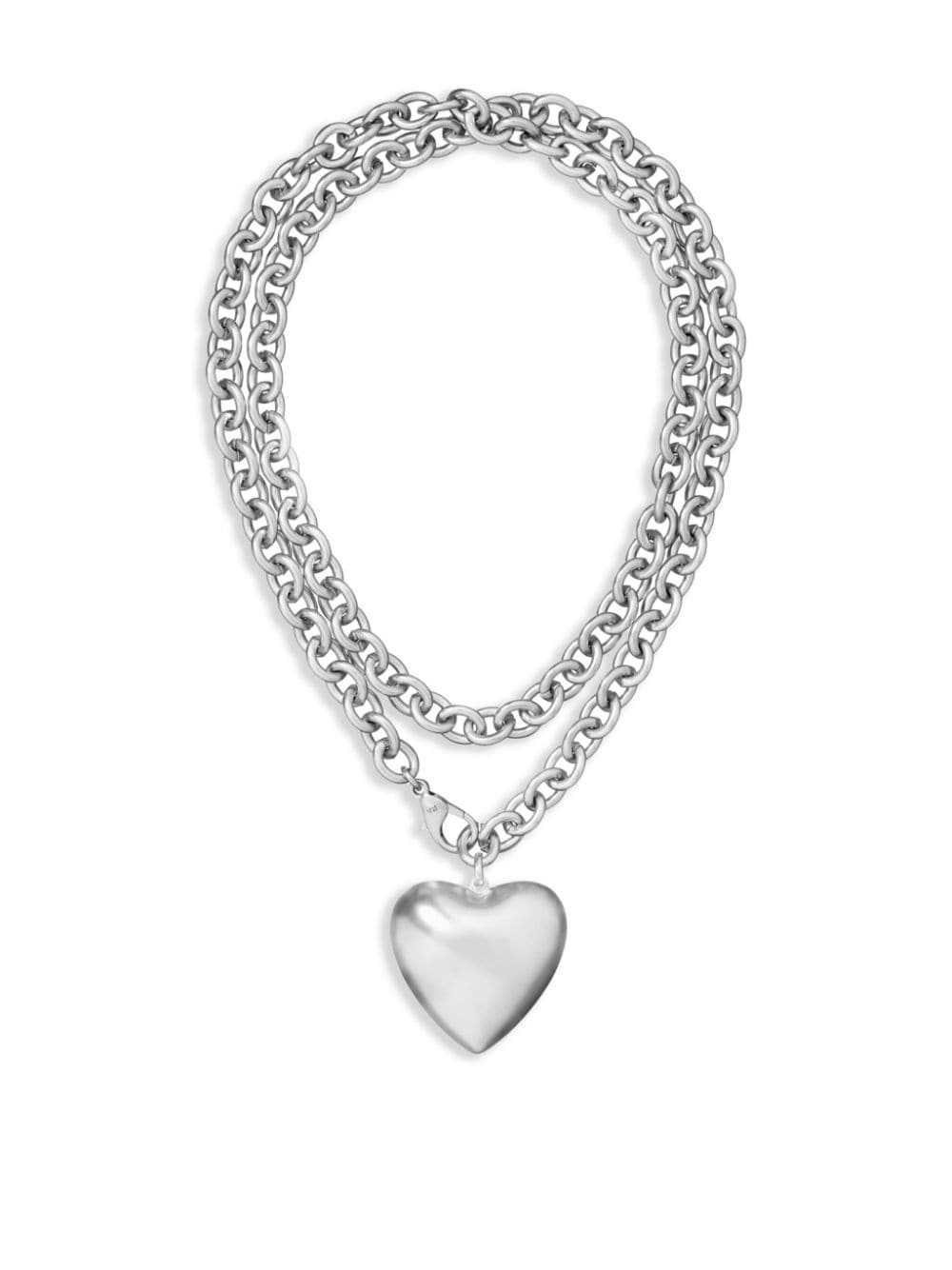 Roxanne Assoulin Big Heart & Soul Necklace In Silver