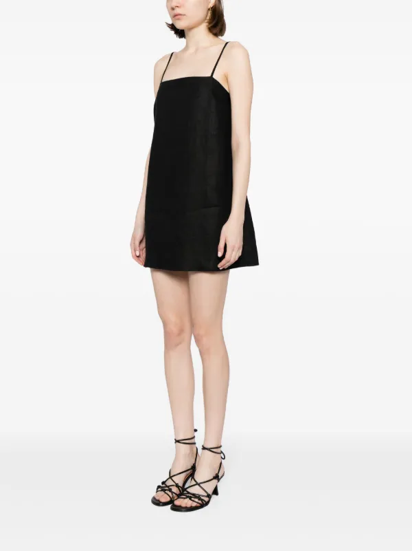 Reformation Aubree Linen Minidress | Black | FARFETCH Reformation Aubree Linen Minidress | Black | FARFETCH