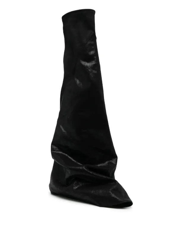 Rick Owens DRKSHDW Slouchy Layered knee high Boots Schwarz FARFETCH DE