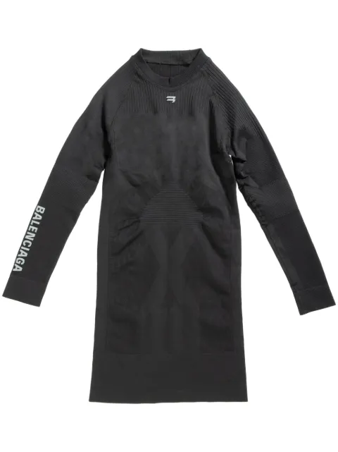 Balenciaga long-sleeved ribbed minidress