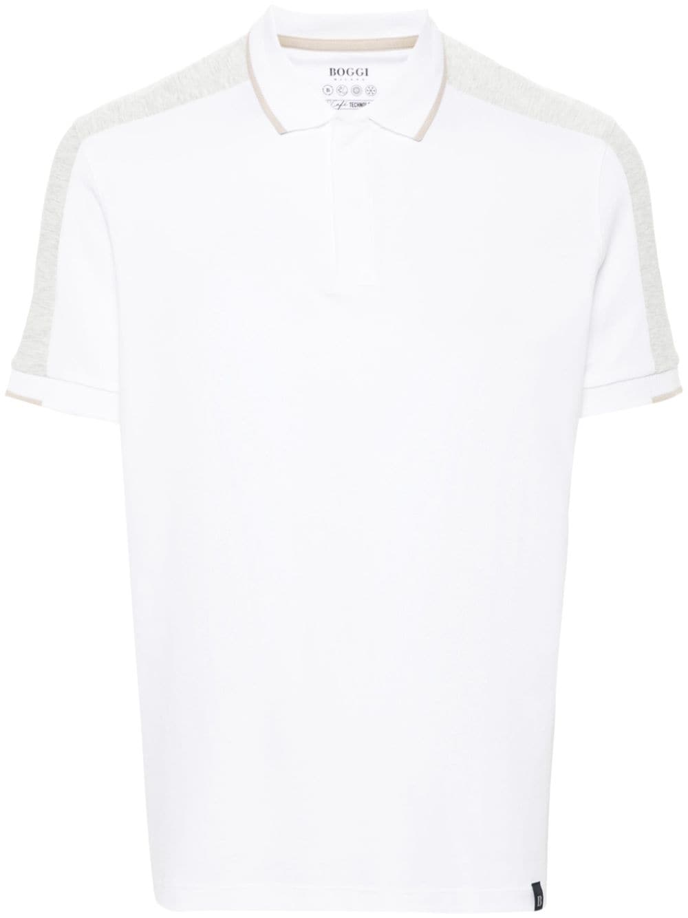 Boggi Milano Poloshirt mit Kontrasteinsätzen - Weiß