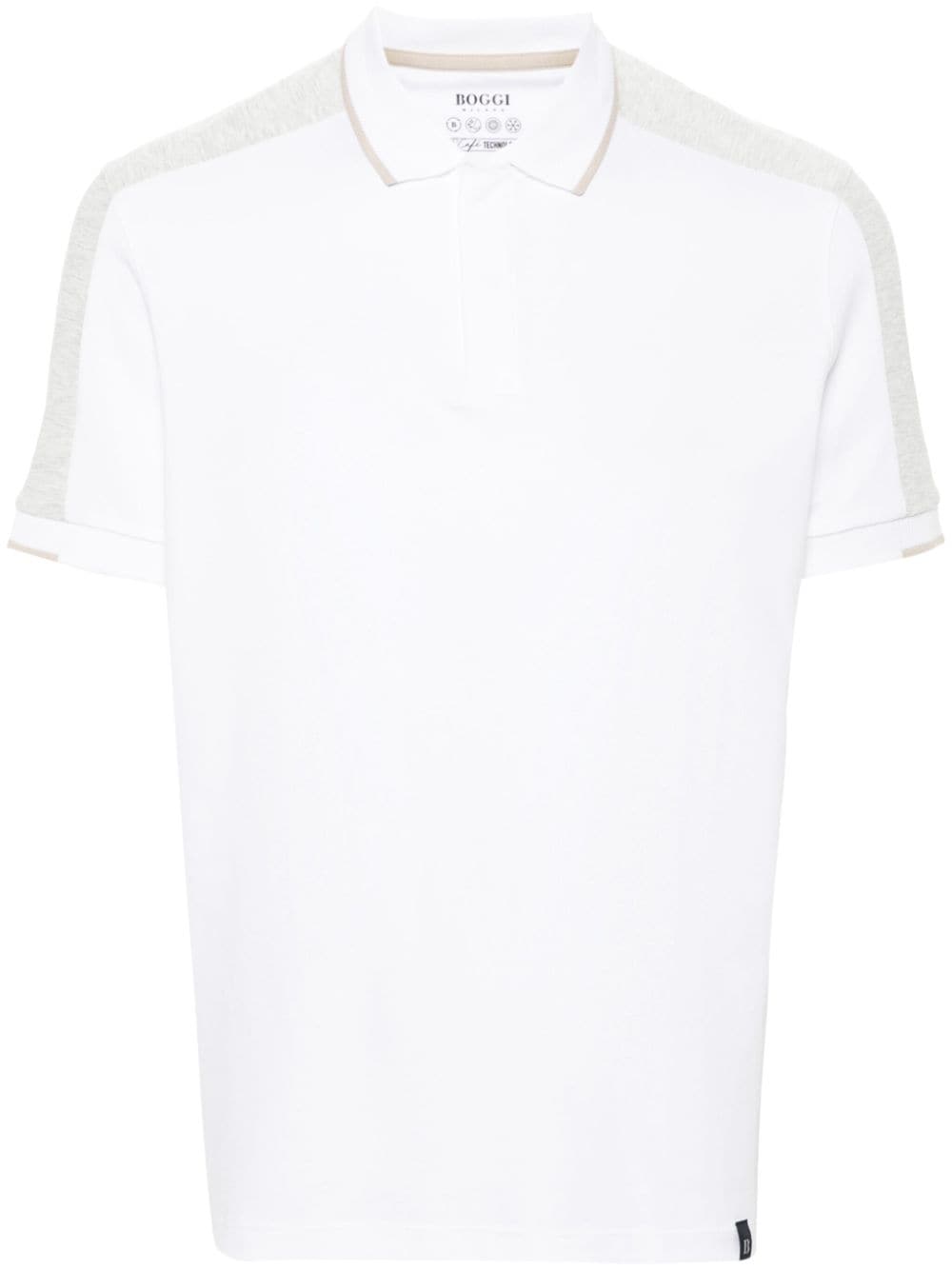 Boggi Milano Poloshirt met contrasterend vlak Wit