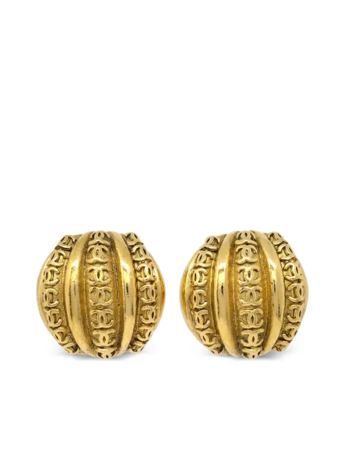 Boucles d'oreilles à boutons CC (années 1980-1990) - CHANEL Pre-Owned - Modalova