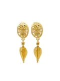 CHANEL Pre-Owned 1995 CC cut-out dangle clip-on earrings - Gold