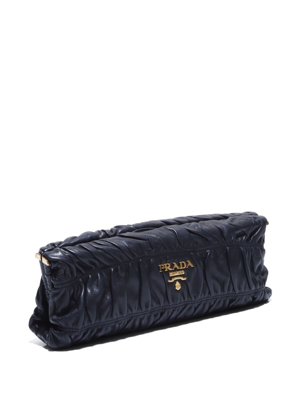 Pre-owned Prada Gaufre Leather Clutch Bag In Black