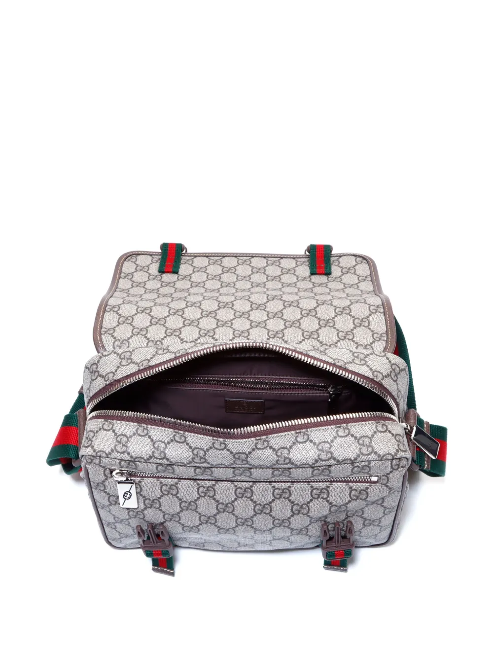 Gucci Pre Owned GG Supreme Messenger Bag Neutrals FARFETCH AE