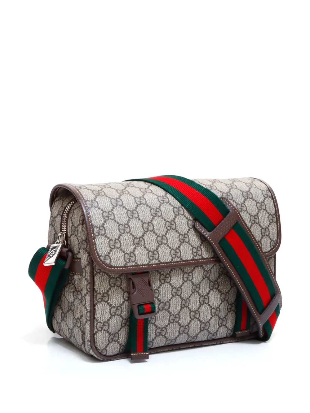 Pre-owned Gucci Gg Supreme 邮差包 In Neutrals