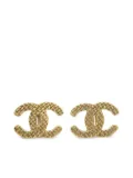 CHANEL Pre-Owned 1980-1990s CC diamond-quilted clip-on earrings - Gold