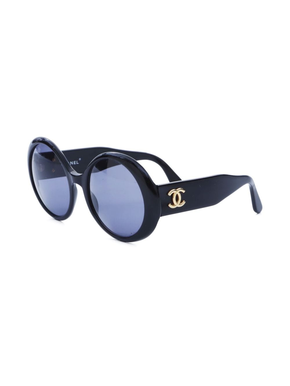 CHANEL Pre-Owned 2000s CC oval-frame sunglasses - Zwart